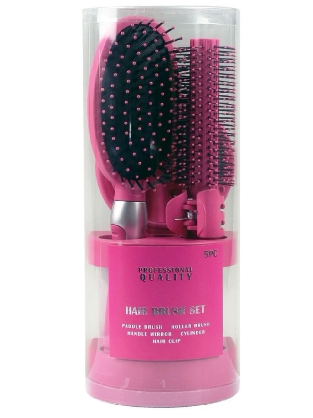 5-Piece Pink Women’s Hair Brush Set - Professional Quality. NWT. Giftable